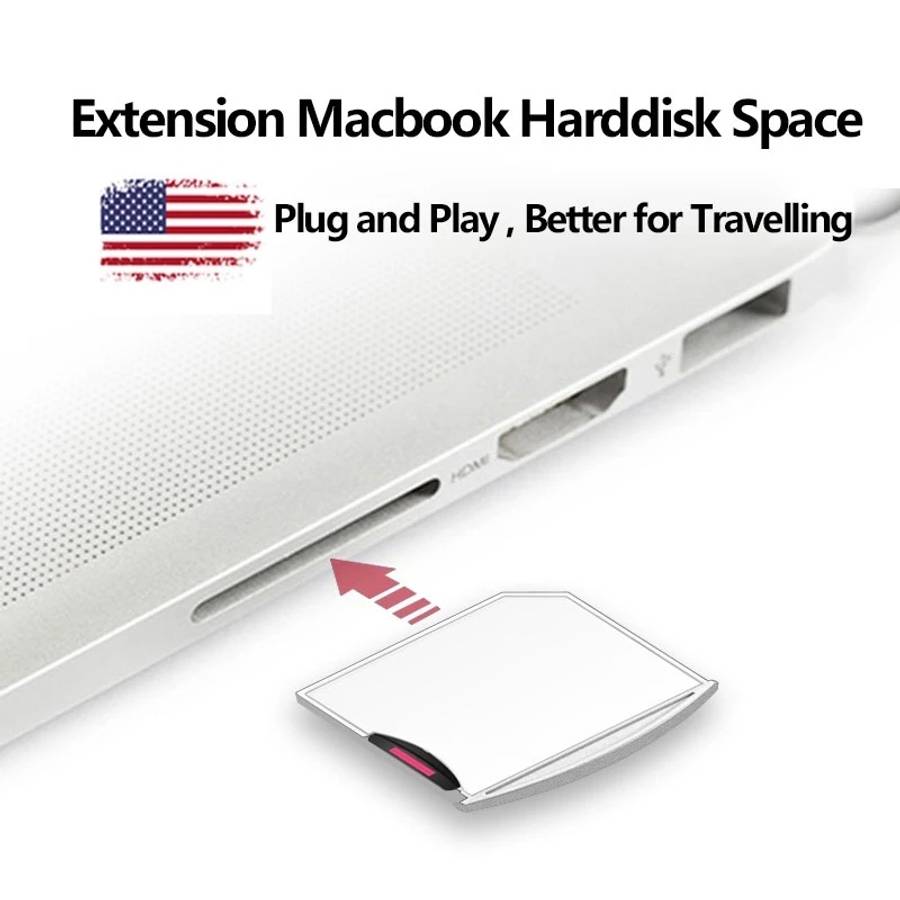 Micro SD / TF Card to SD Adapter for MacBook Air / Pro, Support up to 512GB (White)