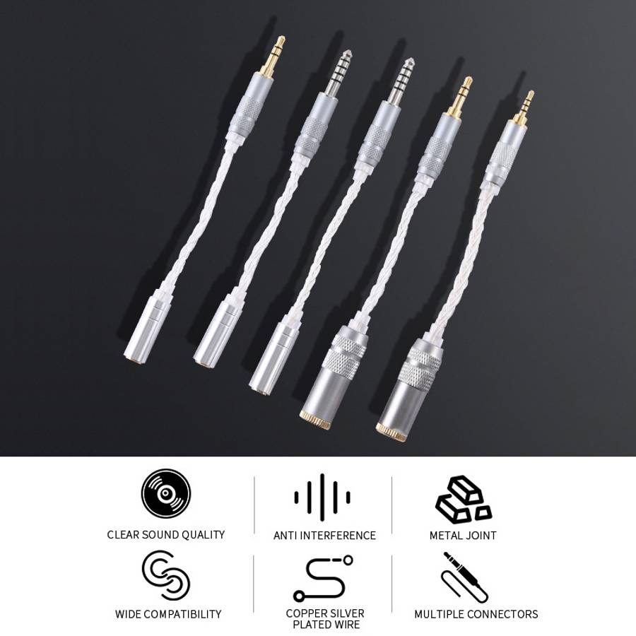ZS0021 4.4mm Male to 2.5mm Female Balance Adapter Cable (Silver)
