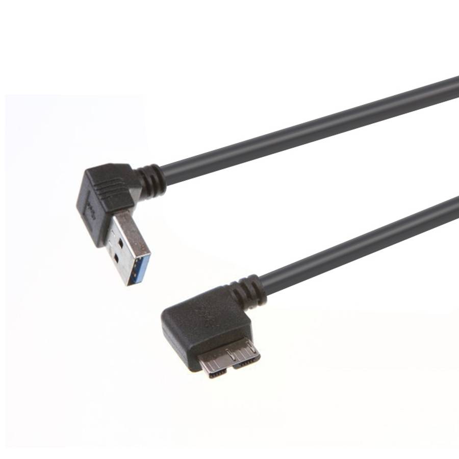 2 PCS USB 3.0 Lower Elbow Male to Micro USB 3.0 Elbow Charging Data Cable, Cable Length: 27cm