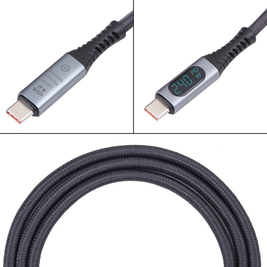 40Gbps 8K USB-C/Type-C to USB-C/Type-C Digital Video Cable Compatible with USB 4, Leng ... (Black)
