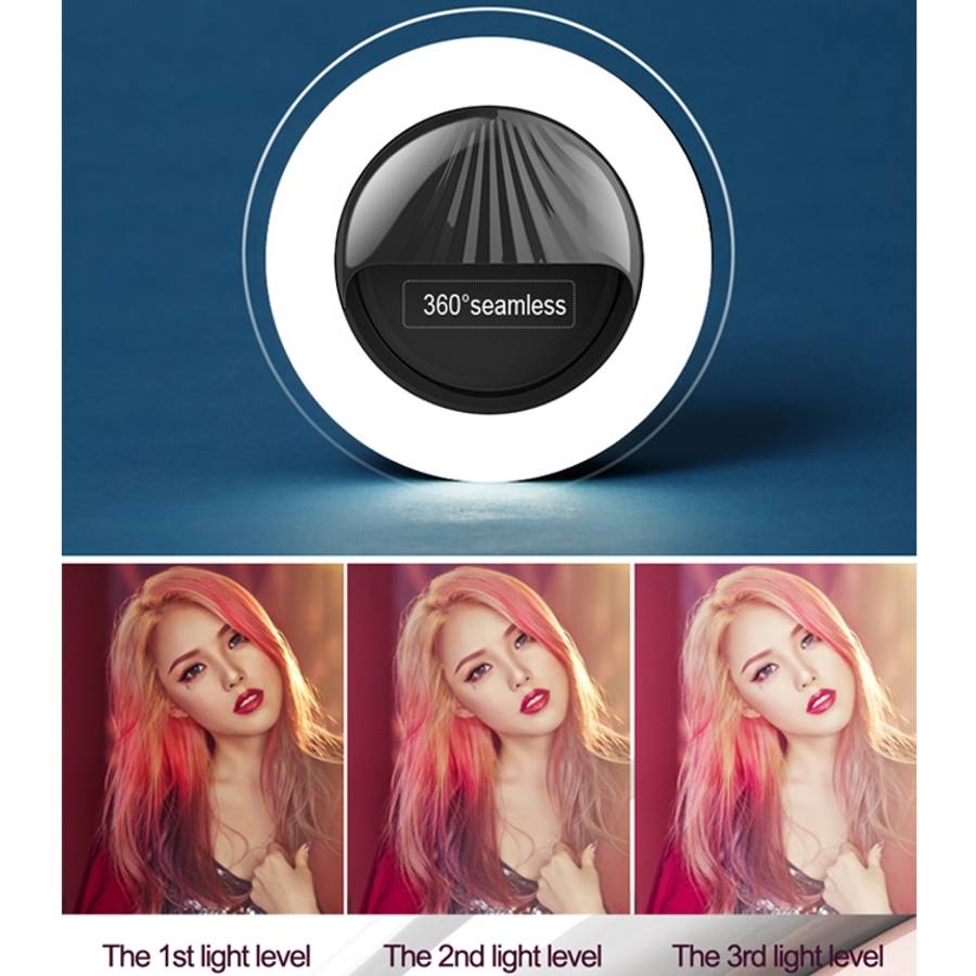 RK34 Rechargeable Beauty Selfie Light Selfie Clip Flash Fill Light (Blue)
