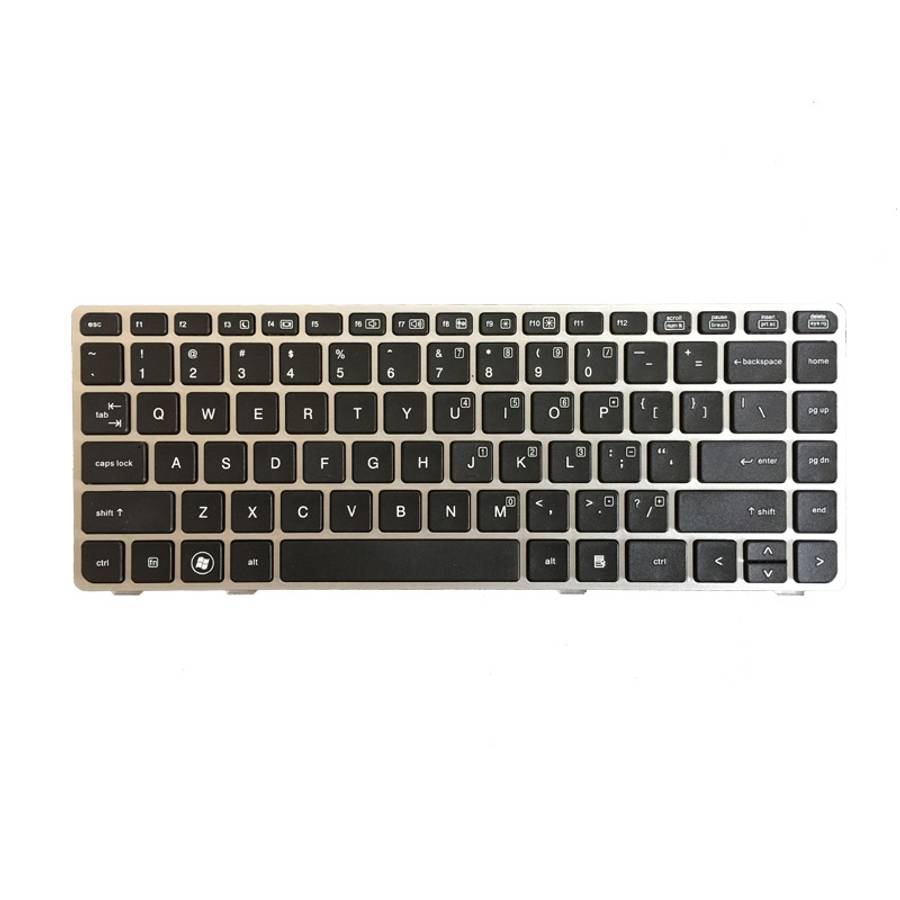 US Version Keyboard with Silver Frame for HP EliteBook 8470B 8470P 8470 8460 8460p 8460w ProBook 646