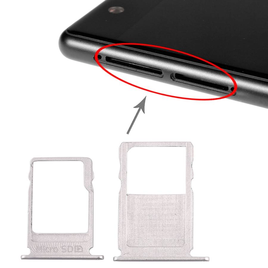 SIM Card Tray + Micro SD Card Tray for Nokia 3 TA-1020 TA-1028 TA-1032 TA-1038(Silver)