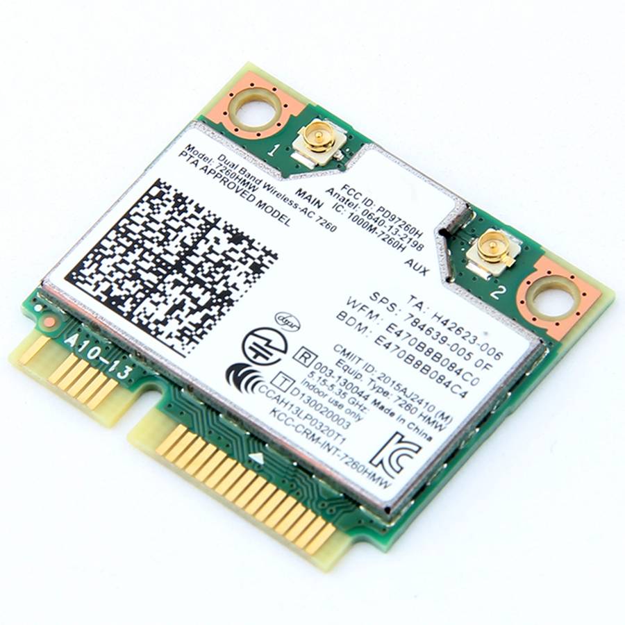 Dual Band Wireless Wifi Card for Intel 7260HMW Mini PCI-E 2.4G / 5Ghz WLAN Bluetooth 4.0 Wifi Card