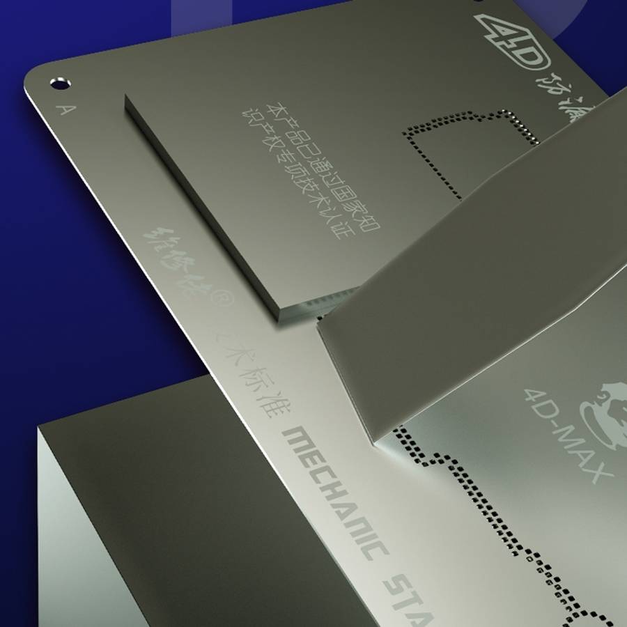 MECHANIC BGA Reballing Stencil 4D Grooved Steel Stencil with Leakproof for iPhone 11 Pro / 11 Pro