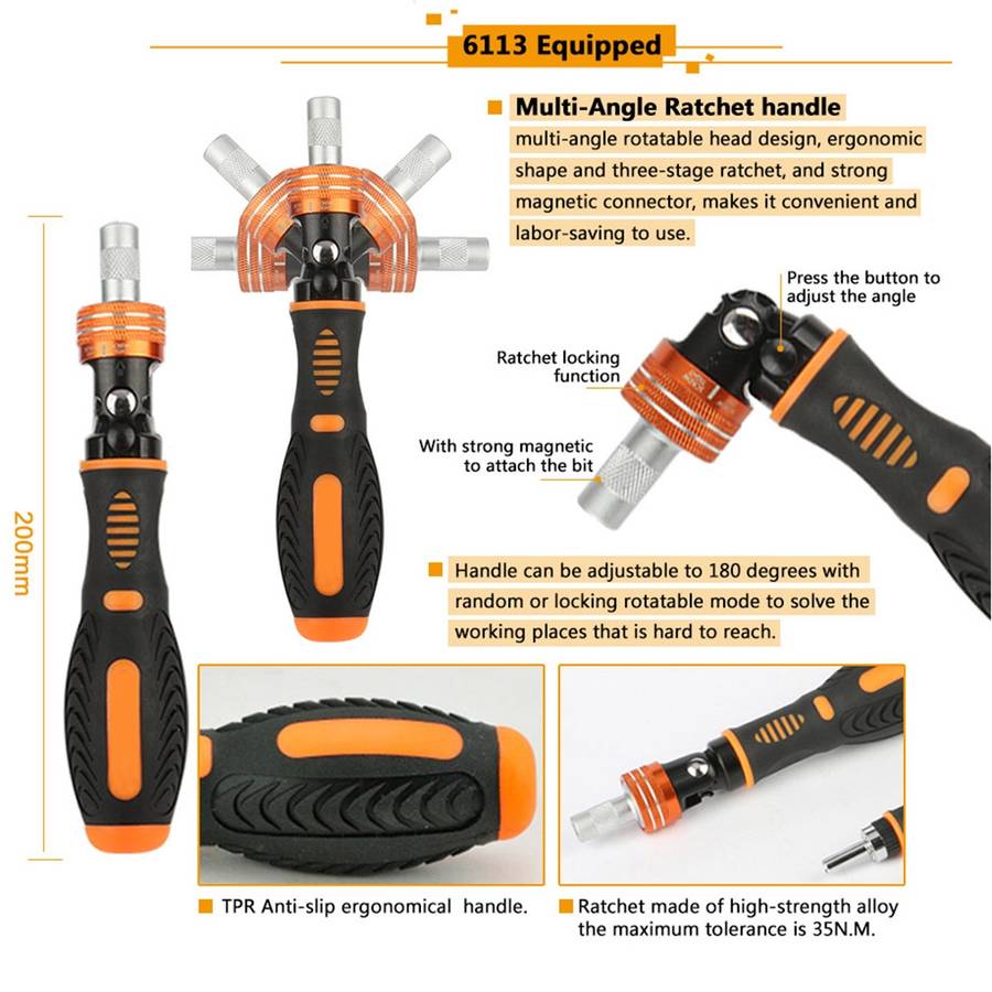JAKEMY JM-6113 73 in 1 Household Hardware Screwdriver Repair Tool Set