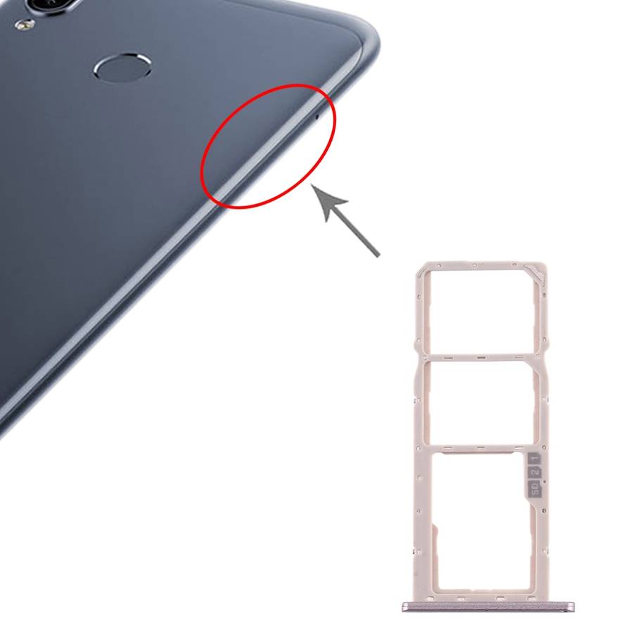 SIM Card Tray + SIM Card Tray + Micro SD Card Tray for Asus Zenfone Max M2 ZB633KL(Black)