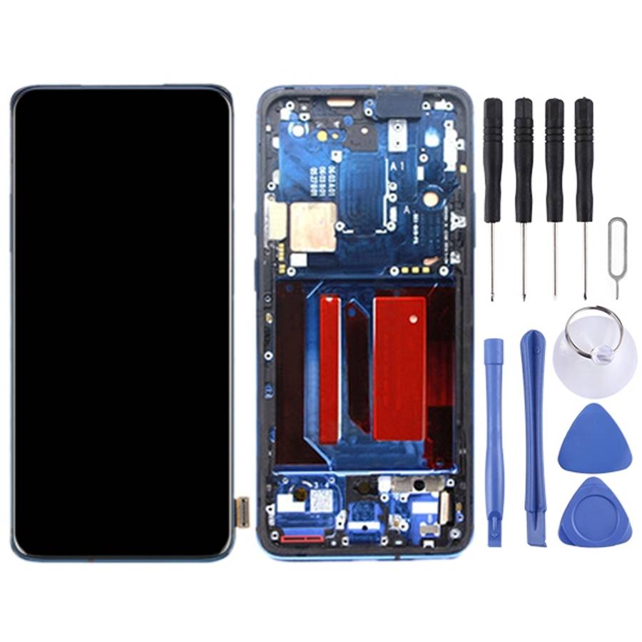 For OnePlus 7 Pro LCD Screen Digitizer Full Assembly with Frame (Blue)