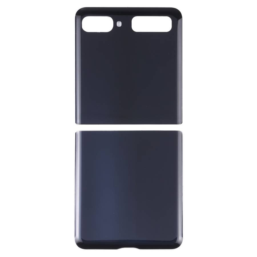 For Samsung Galaxy Z Flip 4G SM-F700 Glass Battery Back Cover (Black)