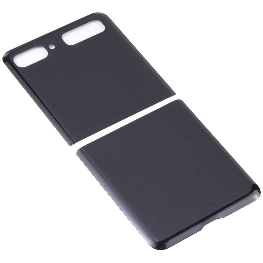 For Samsung Galaxy Z Flip 4G SM-F700 Glass Battery Back Cover (Black)
