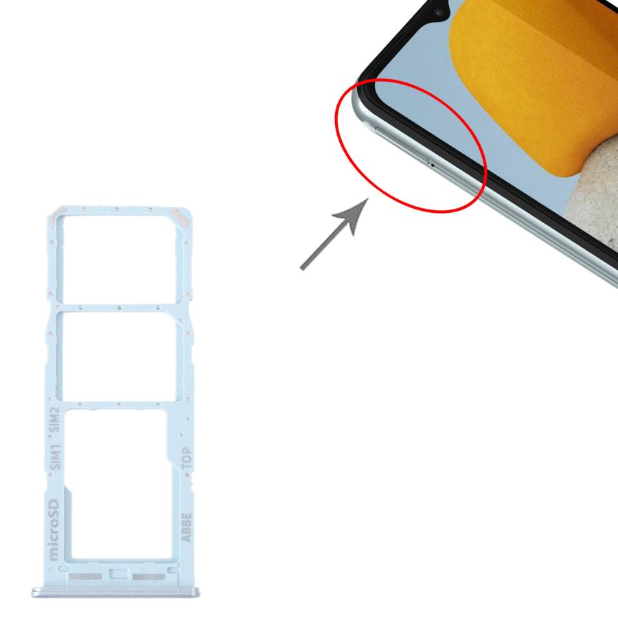 For Samsung Galaxy M23 SM-M236B Original SIM Card Tray + SIM Card Tray + Micro SD Card Tray (Black)