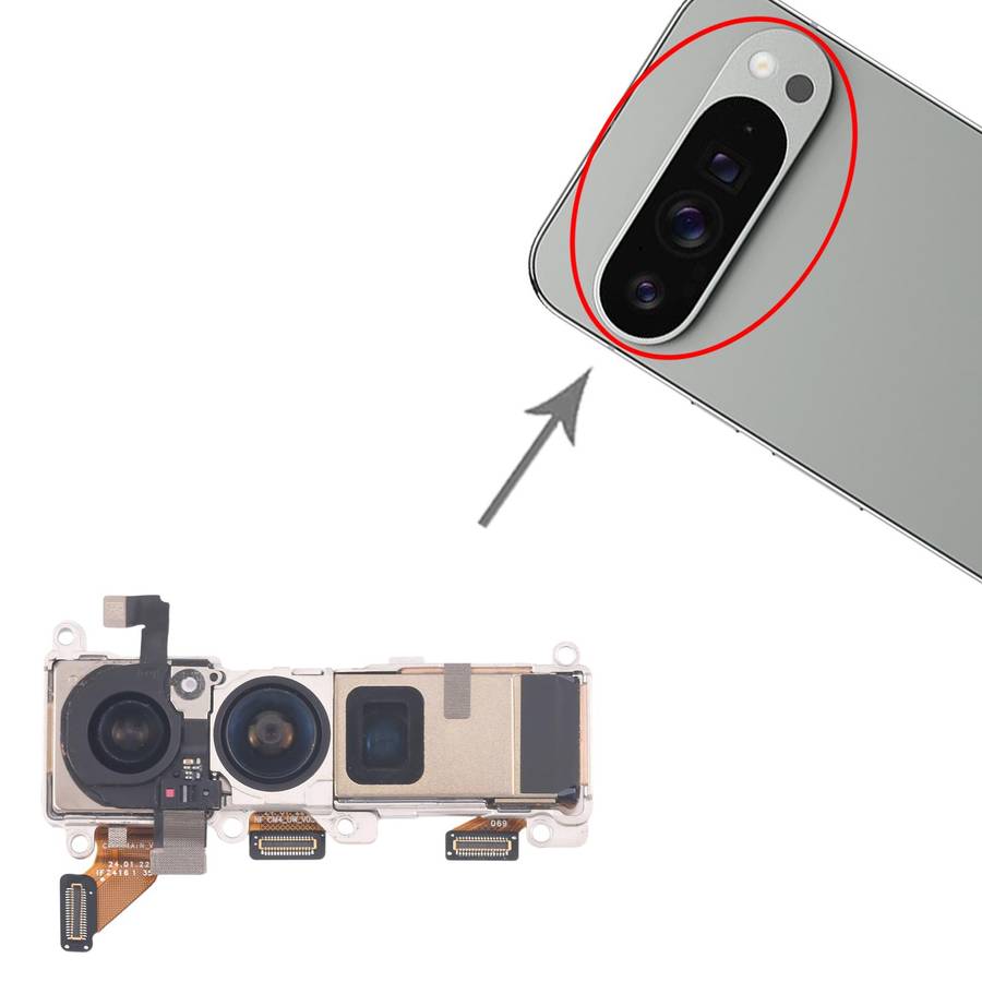 For Google Pixel 9 Pro XL Original Camera Set (Periscope + Wide + Main Camera)