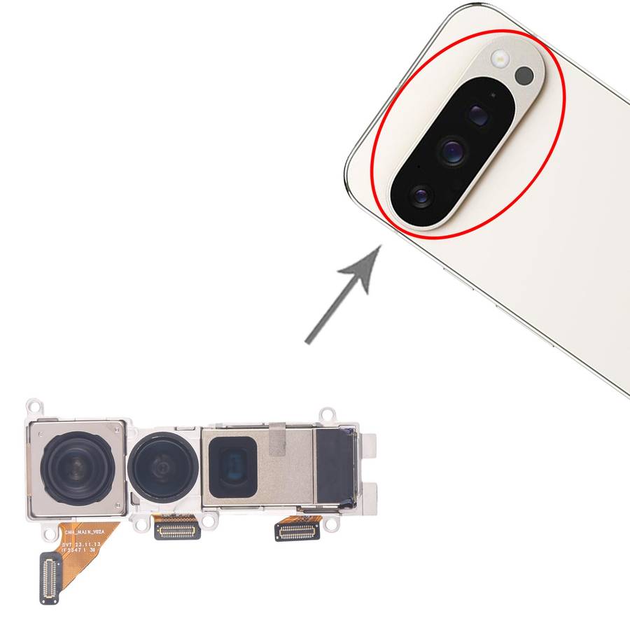 For Google Pixel 9 Pro Original Camera Set (Periscope + Wide + Main Camera)