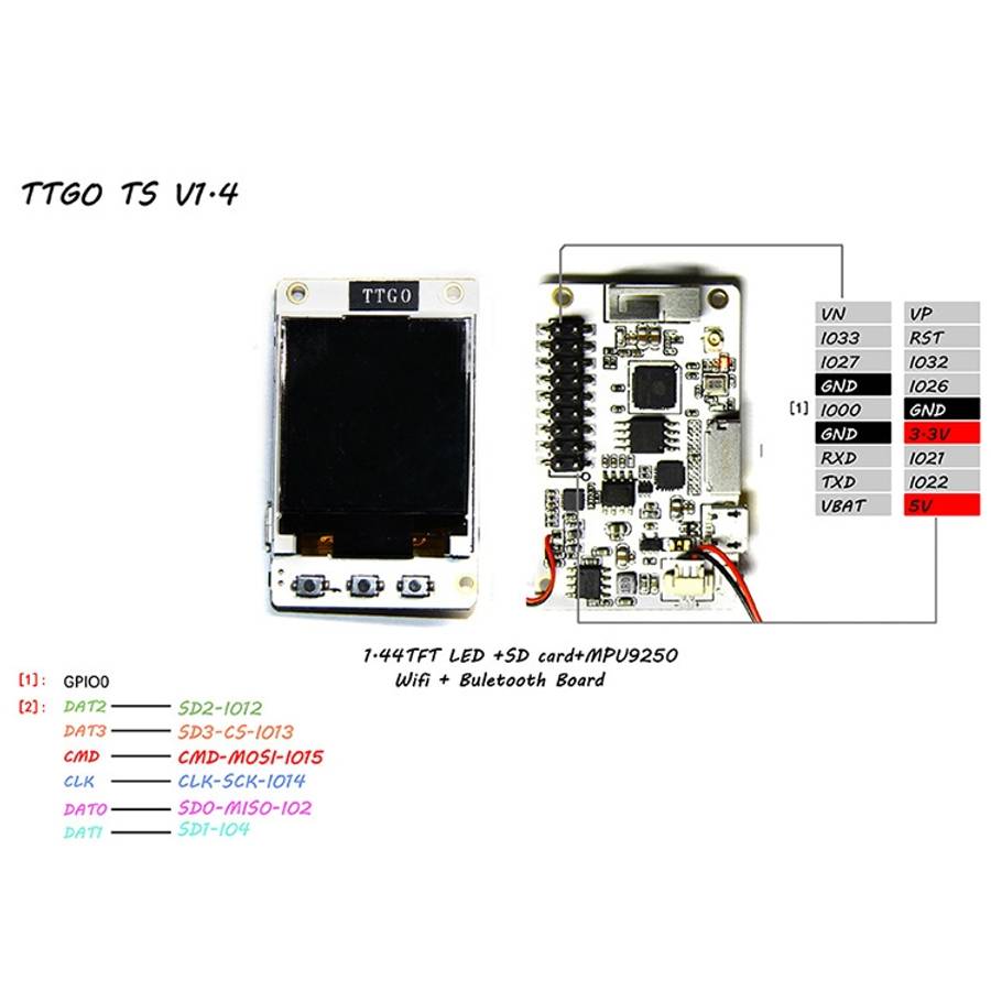 TTGO TS V1.4 ESP32 SD Card MPU9250 WiFi Bluetooth Module