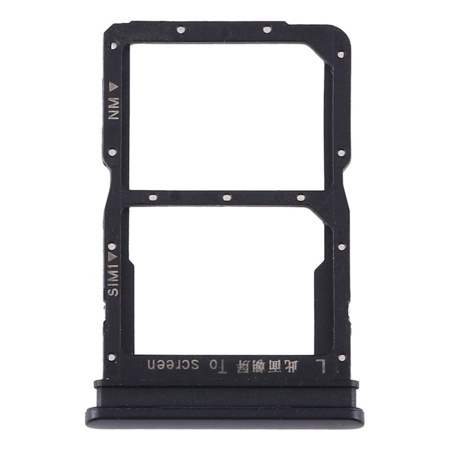 SIM Card Tray + NM Card Tray for Huawei Y8p (Black)