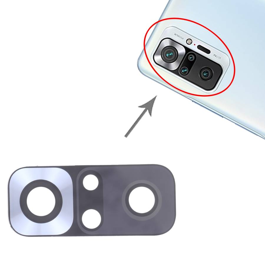 10 PCS Back Camera Lens for Xiaomi Redmi Note 10 Pro (India) / Redmi Note 10 Pro Max / Redmi Note 10