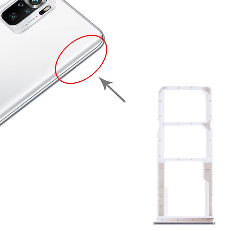 SIM Card Tray + SIM Card Tray + Micro SD Card Tray for Xiaomi Redmi Note 10 4G / Redmi Note 10S M210