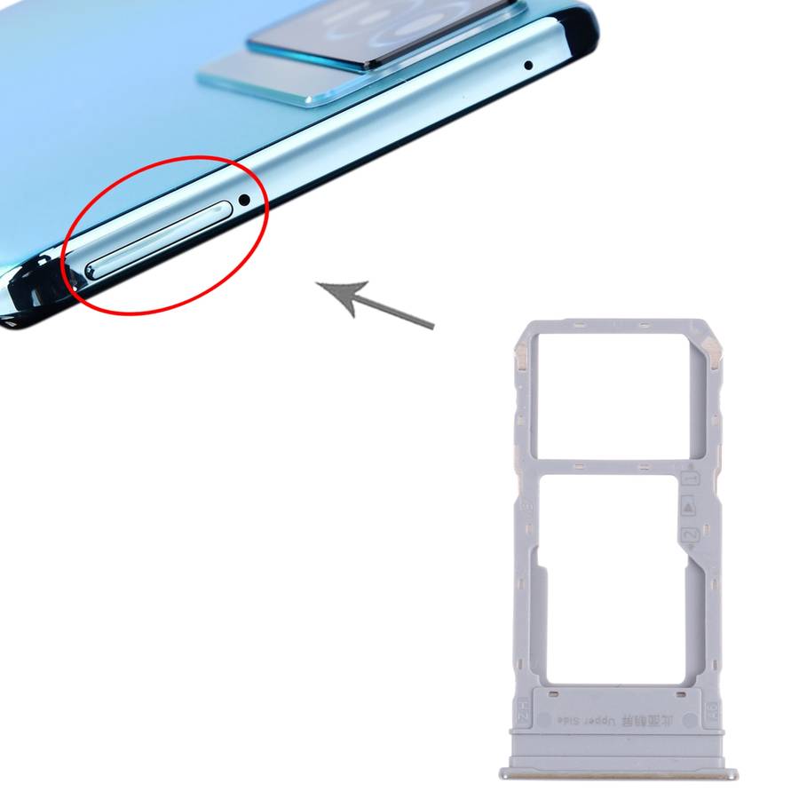 For vivo Y76s V2156A SIM Card Tray + SIM Card Tray / Micro SD Card Tray (Black)