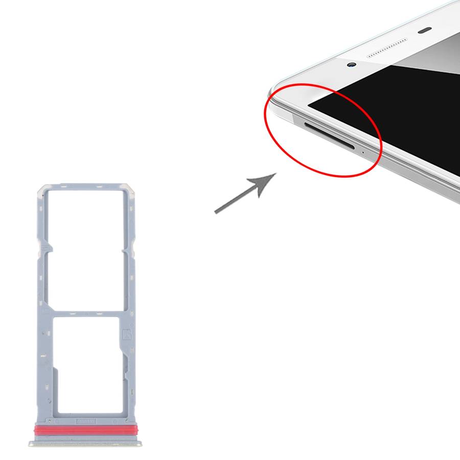 For vivo Y35 4G SIM Card Tray + SIM Card Tray + Micro SD Card Tray (Black)