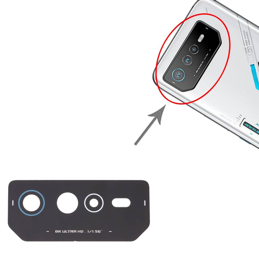 For Asus ROG Phone 6 AI2201-C AI2201-F Back Camera Lens (Black Blue)
