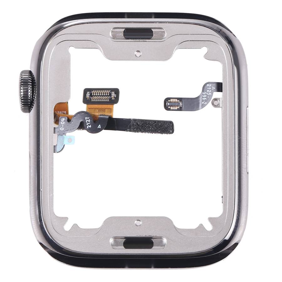 For Apple Watch Series 7 45mm Stainless Steel Middle Frame Bezel Plate with Loudspeaker / Power / Ro