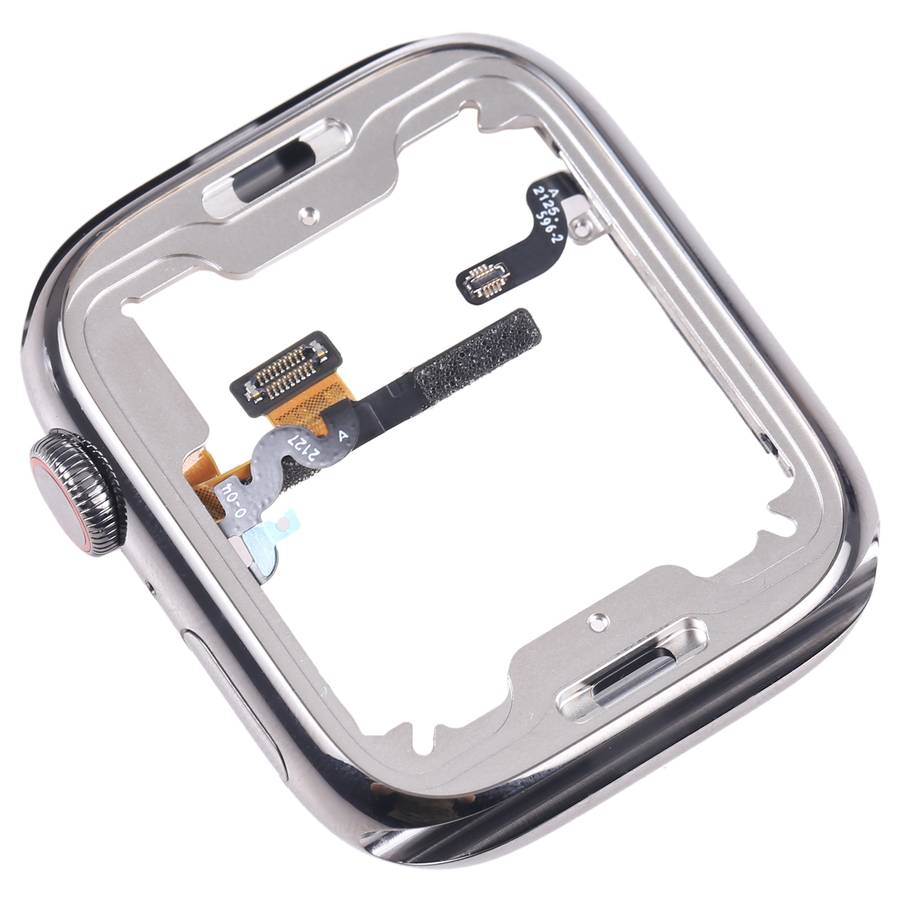 For Apple Watch Series 7 45mm Stainless Steel Middle Frame Bezel Plate with Loudspeaker / Power / Ro