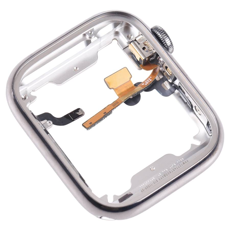 For Apple Watch Series 7 45mm Stainless Steel Middle Frame Bezel Plate with Loudspeaker / Power / Ro