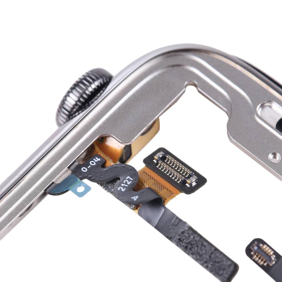 For Apple Watch Series 7 45mm Stainless Steel Middle Frame Bezel Plate with Loudspeaker / Power / Ro