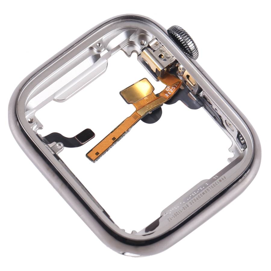 For Apple Watch Series 7 41mm Stainless Steel Middle Frame Bezel Plate with Loudspeaker / Power / Ro