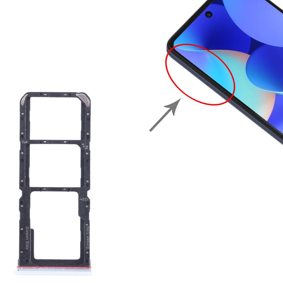 For Tecno Spark 10 Pro KI7 SIM Card Tray + SIM Card Tray + Micro SD Card Tray (Blue)