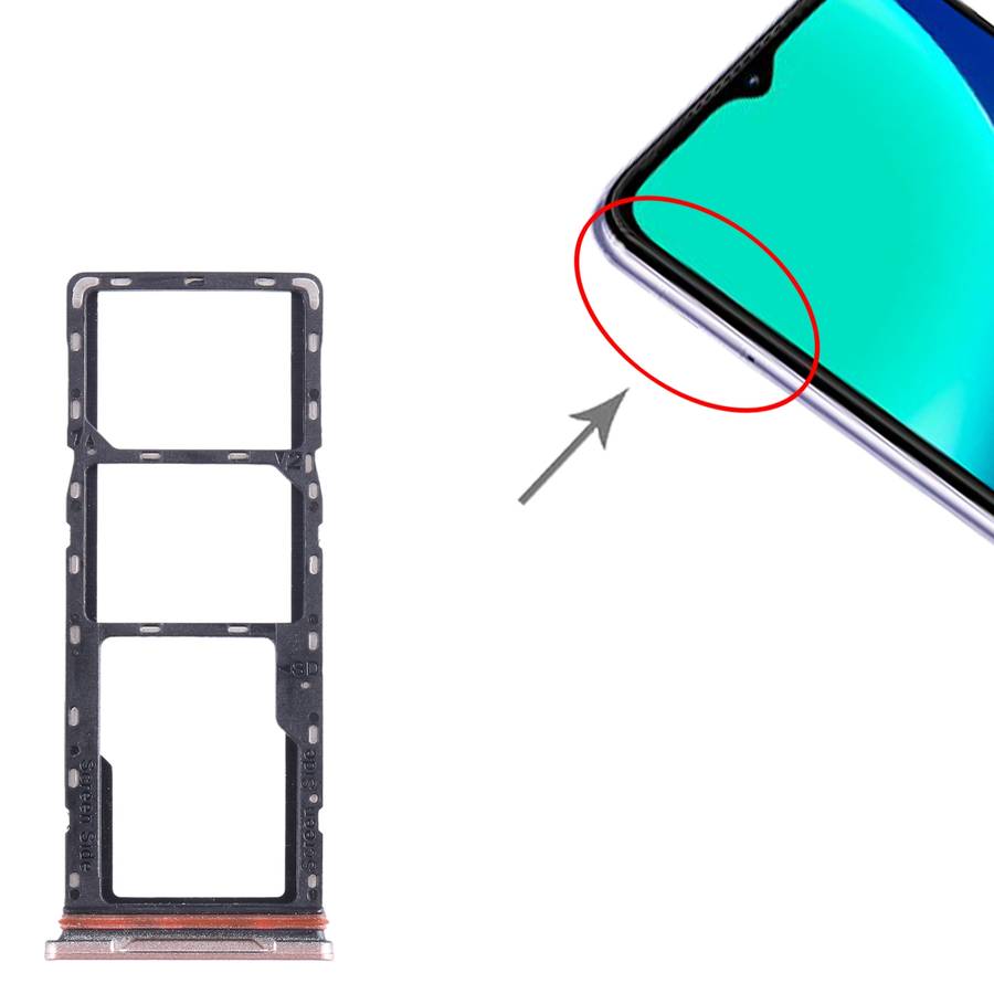 For Infinix Hot 10i X659B SIM Card Tray + SIM Card Tray + Micro SD Card Tray (Black)