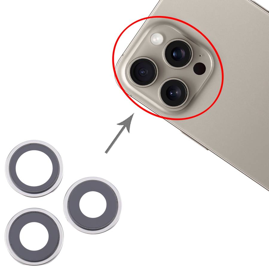 For iPhone 16 Pro Max 3pcs/Set Camera Lens Cover (Black)
