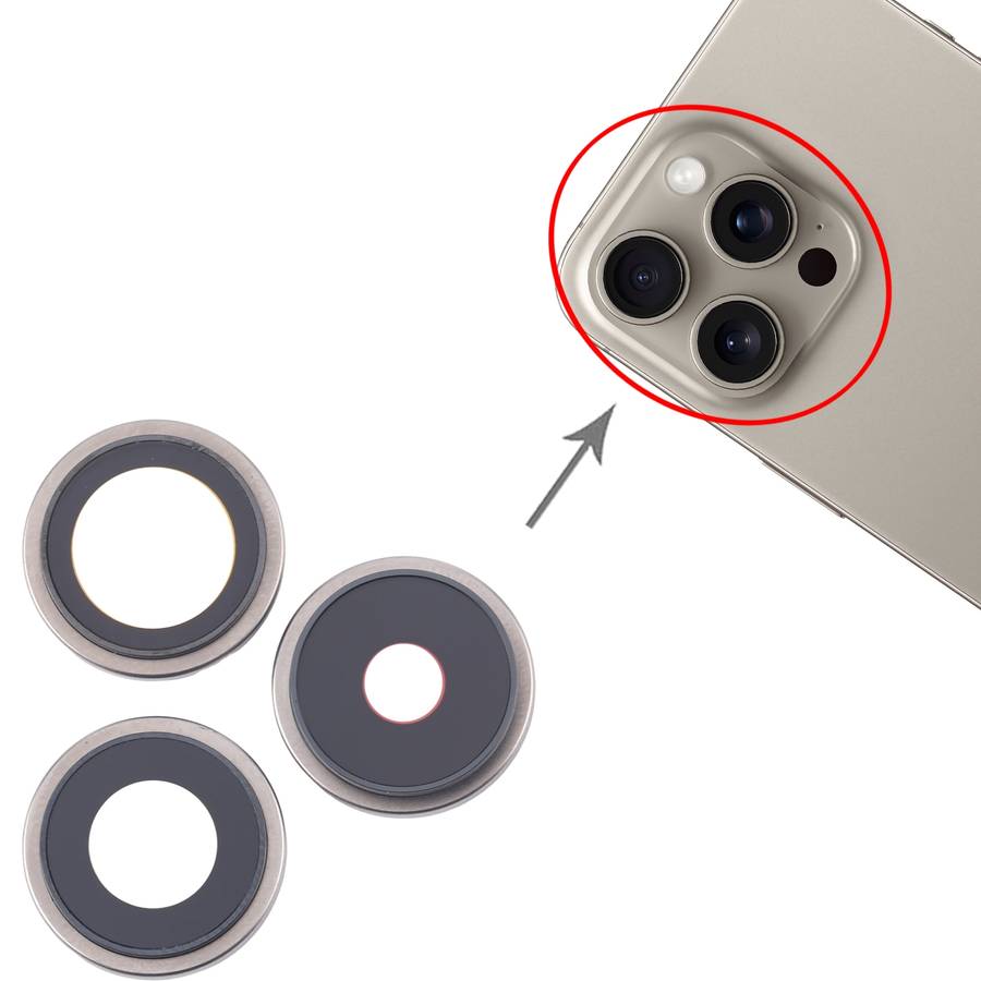 For iPhone 16 Pro 3pcs/Set Original Camera Lens Cover (Black)
