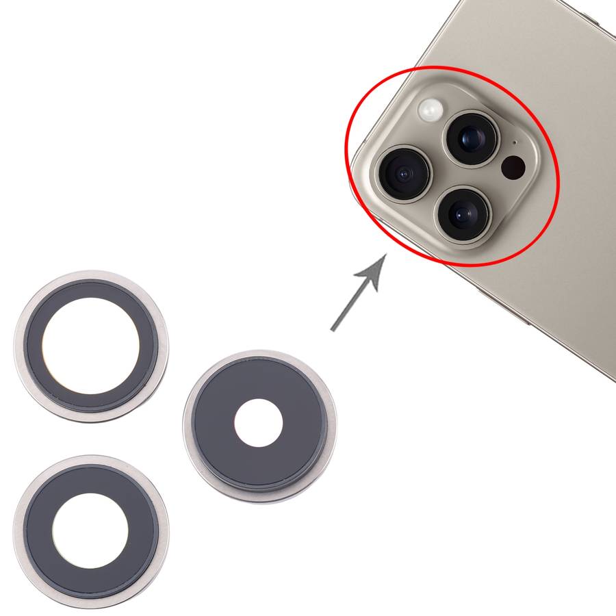 For iPhone 16 Pro 3pcs/Set Original Camera Lens Cover (Black)