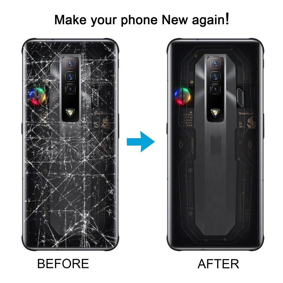 For ZTE nubia Red Magic 7S Glass Battery Back Cover(Transparent)