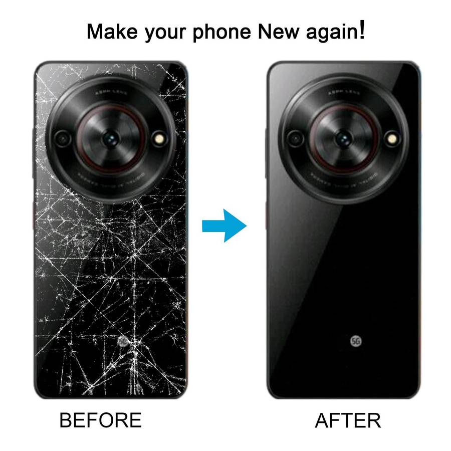 For ZTE Blade A75 5G Z2357N / Blade V60 Smart Glass Battery Back Cover with Middle Frame / Camera Le
