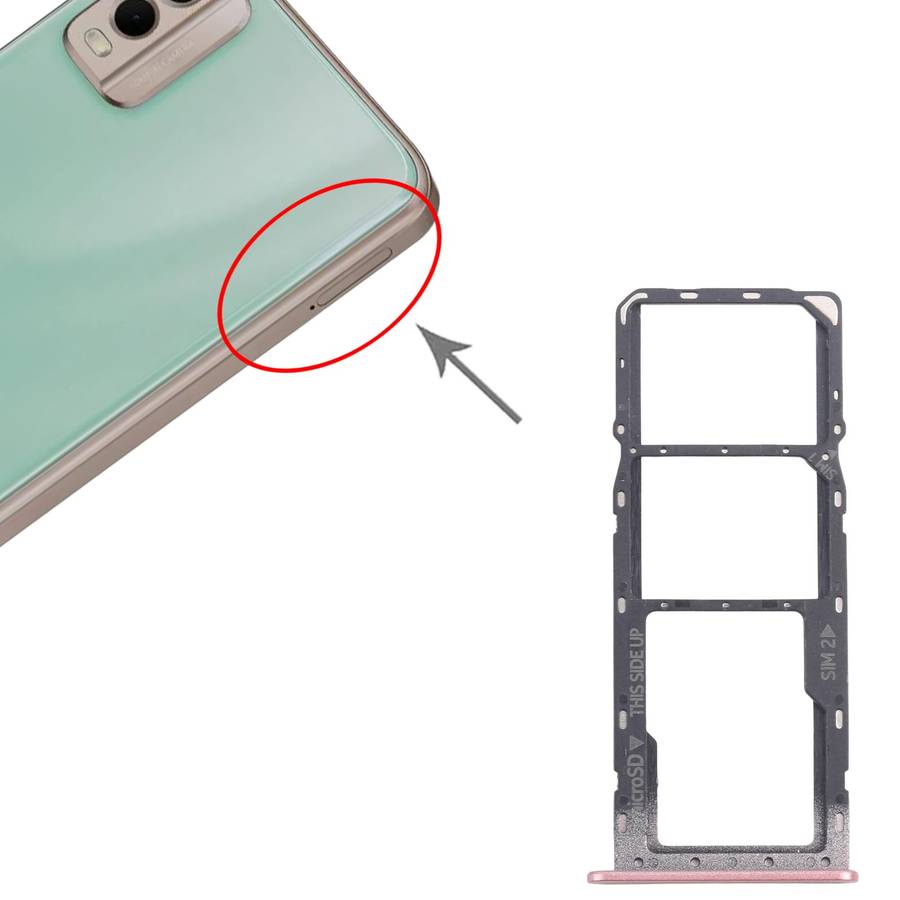 For Nokia C32 Original SIM Card Tray + SIM Card Tray + Micro SD Card Tray (Black)