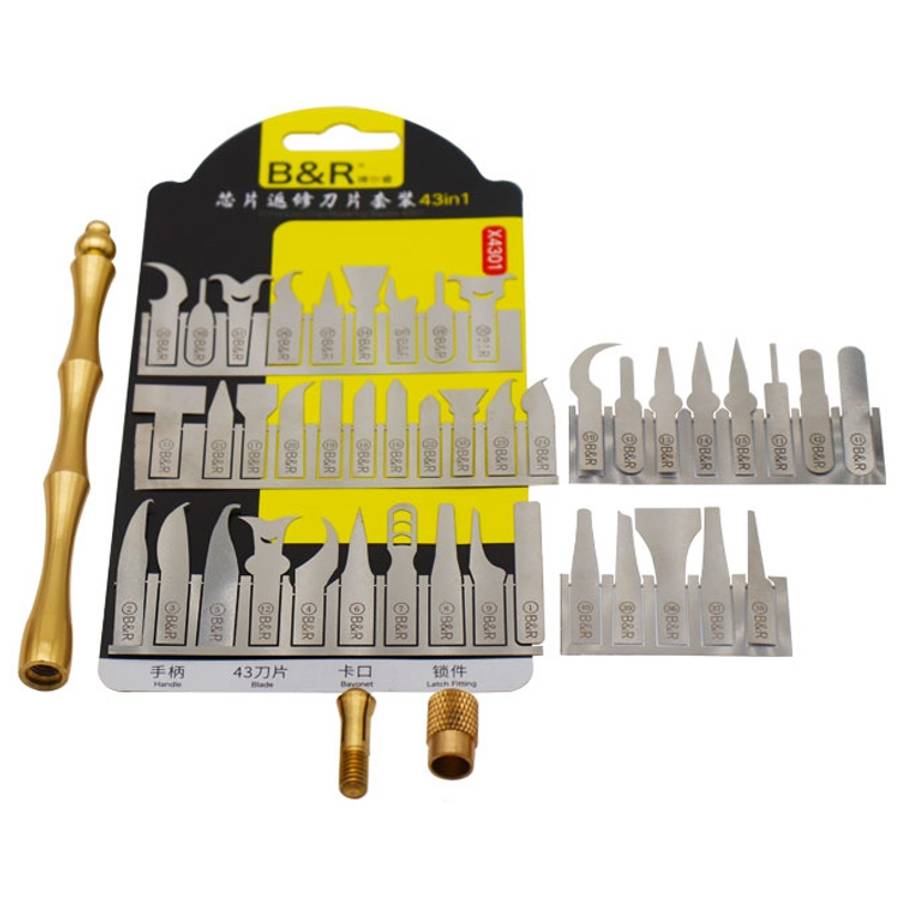 B&R X4301 43 in 1 Multi-Function CPU Glue Disassemble Knife Set