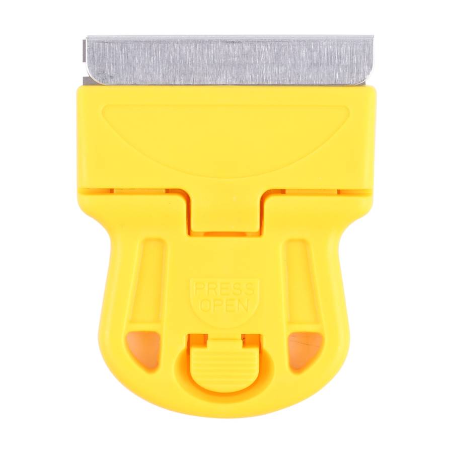 Glue Remover Squeegee Sticker Cleaner Plastic Handle Scraper(Yellow)