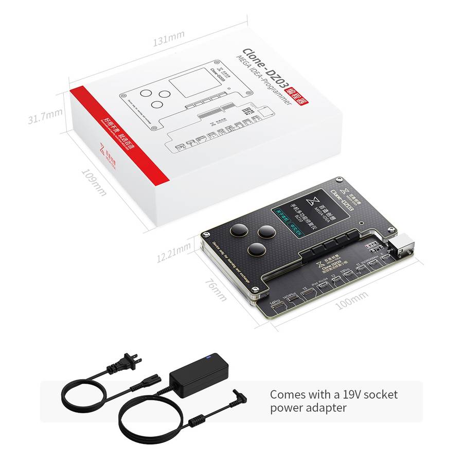 MEGA-IDEA Clone DZ03 Battery Activation & Face ID Dot Matrix Programmer for iPhone 8-14 Pro Max, Plu