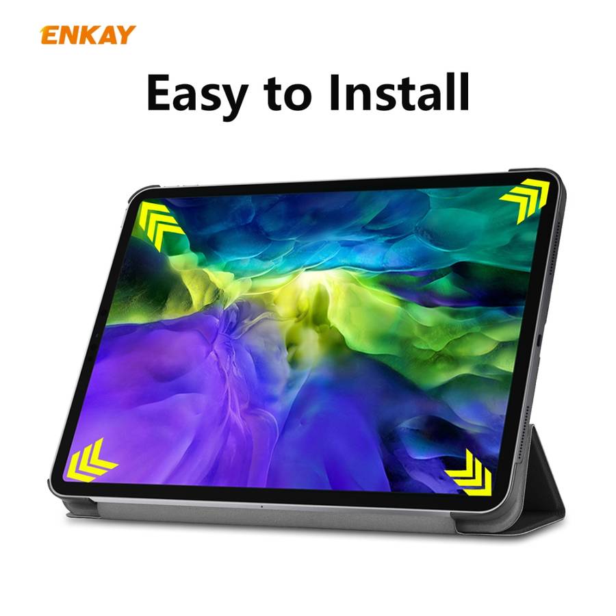 For iPad Pro 11 2022 / 2020 / 2021 ENKAY ENK-8001 Denim Pattern Horizontal Flip Leather ... (Pink)