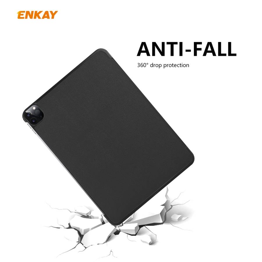 For iPad Pro 11 2022 / 2020 / 2021 ENKAY ENK-8001 Denim Pattern Horizontal Flip Leathe ... (Black)