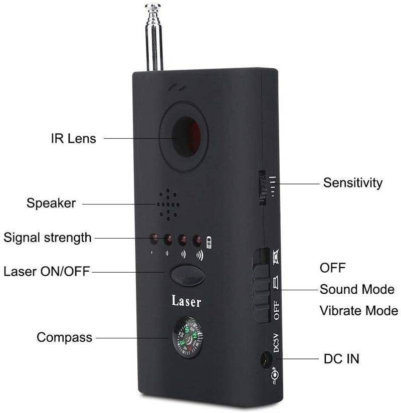 CC308 Full Range Camera Laser Detector Mini Wireless Camera Signal GSM Device Finder