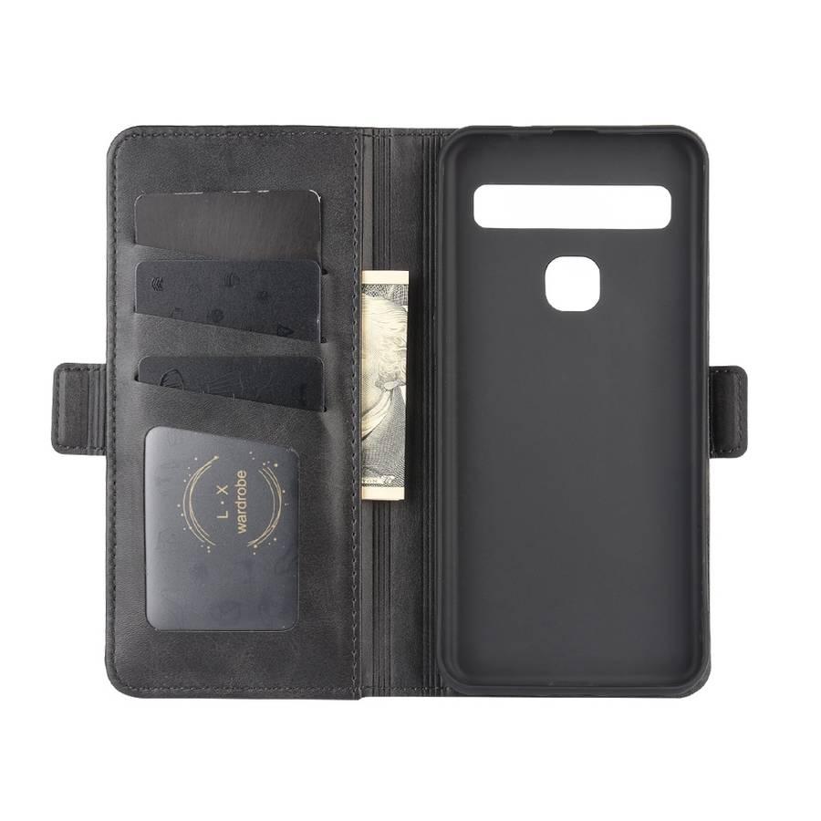 For TCL 10L Dual-side Magnetic Buckle Horizontal Flip Leather Case with Holder & Card ... (Black)
