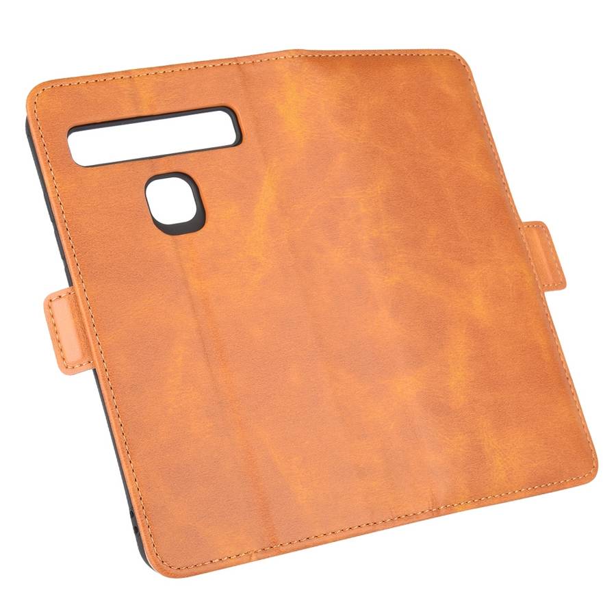 For TCL 10L Dual-side Magnetic Buckle Horizontal Flip Leather Case with Holder & Card ... (Yellow)