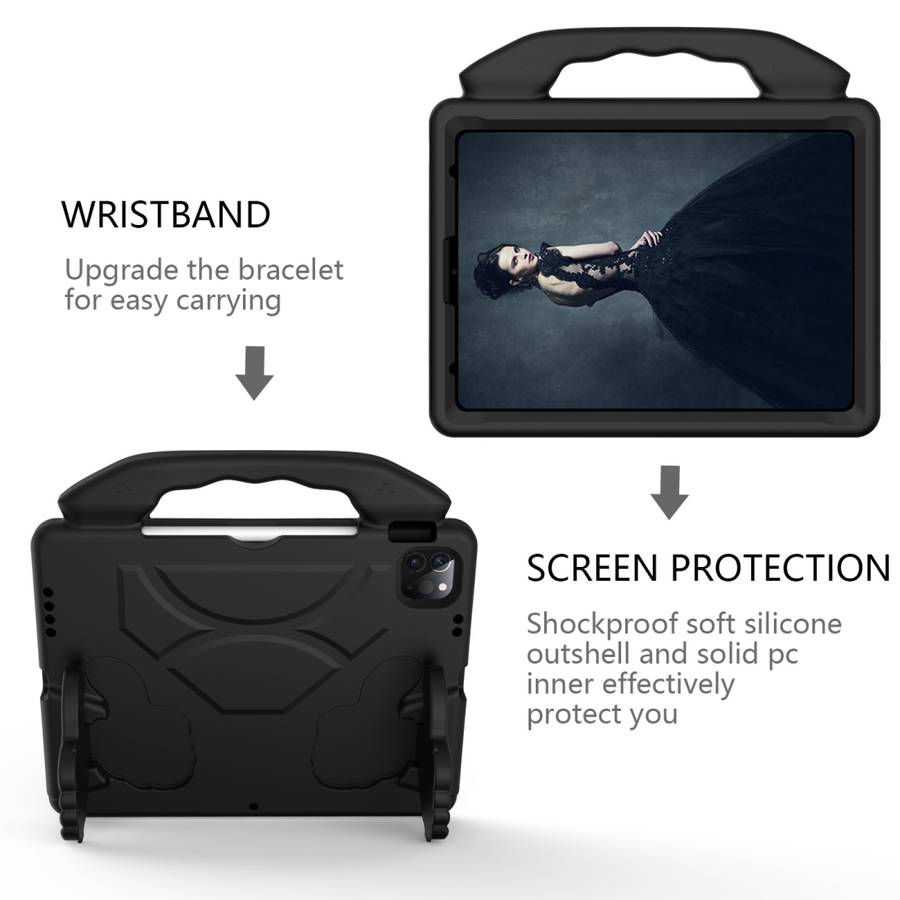 For iPad Pro 11 2020 EVA Shockproof Tablet Case with Thumb Bracket(Black)