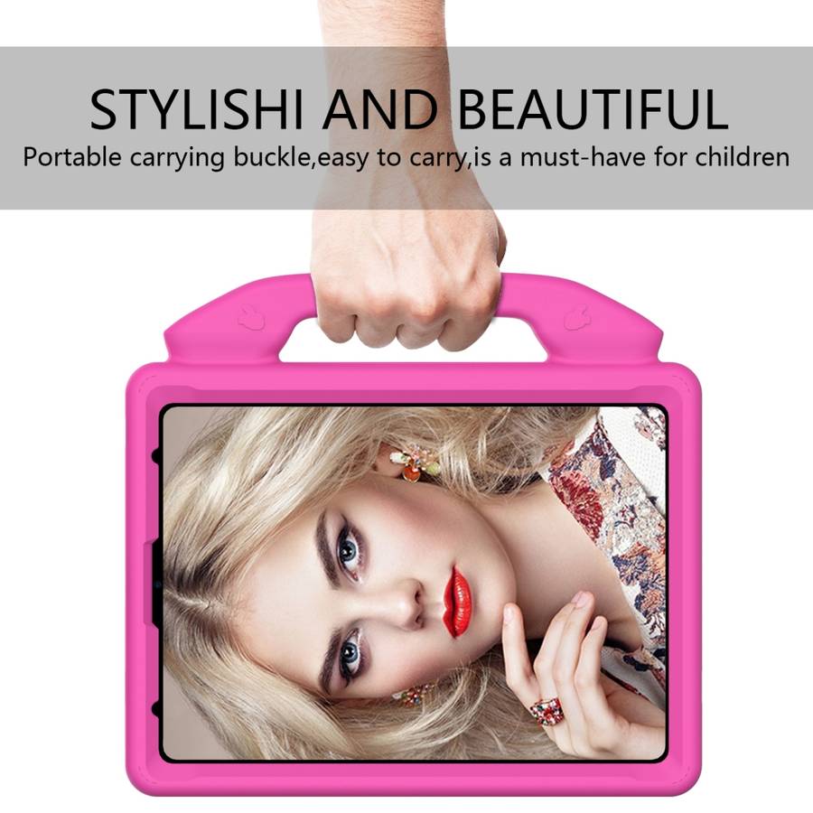 For iPad Pro 11 2020 EVA Shockproof Tablet Case with Thumb Bracket(Rose Red)