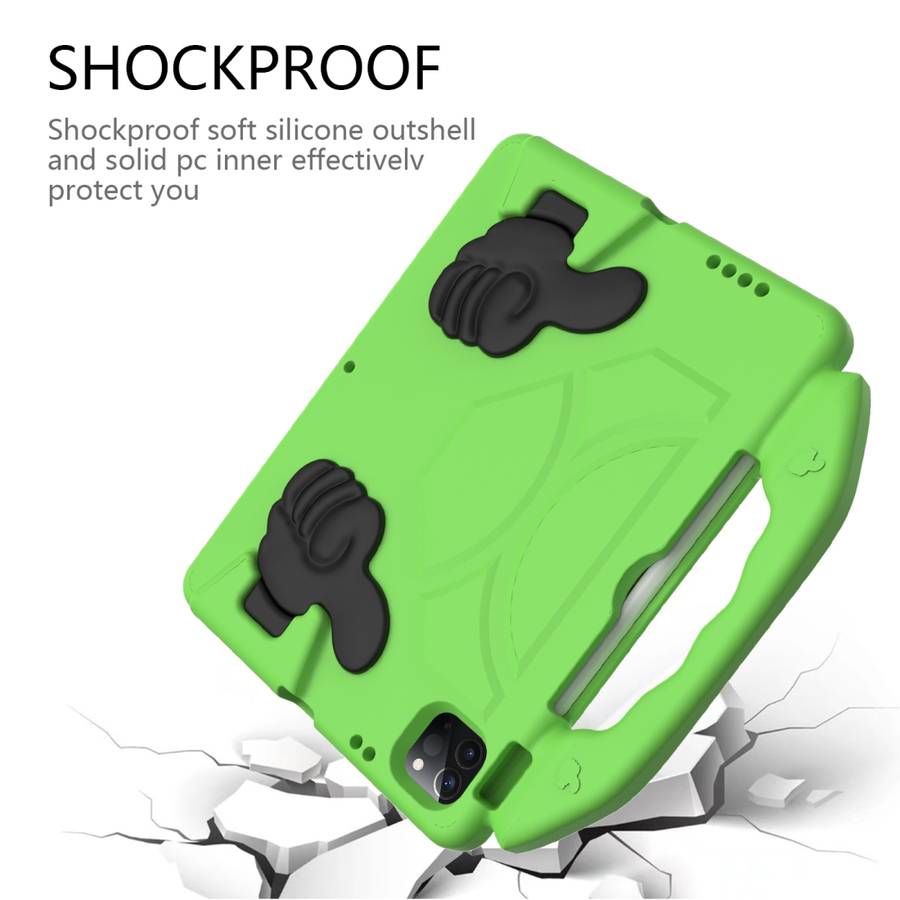 For iPad Pro 11 2020 EVA Shockproof Tablet Case with Thumb Bracket(Green)