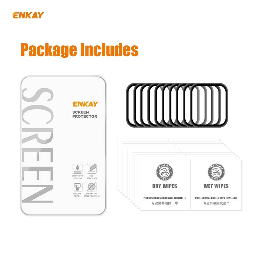 For Apple Watch 6/5/4/SE 40mm 10 PCS ENKAY Hat-Prince 3D Full Screen Soft PC Edge + PMMA HD Screen