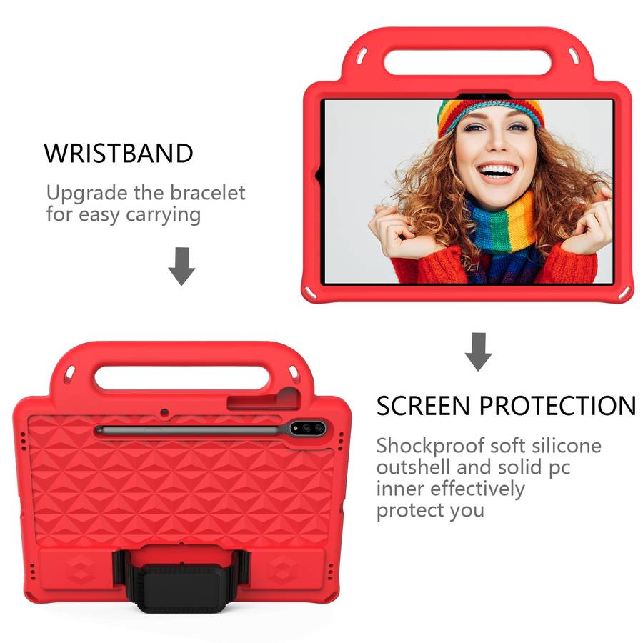 For Galaxy Tab S8 / Galaxy Tab S7 T870/T875 Diamond Series EVA Anti-Fall Shockproof Slee ... (Red)